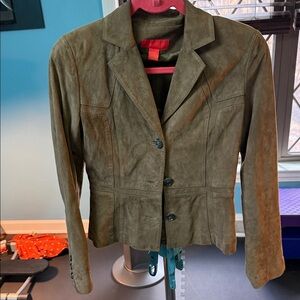 Express Olive Green Suede Blazer